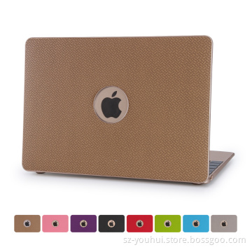 Factory Price Weave Pattern Leather Cover Shell Hard Case for Macbook 11" 12" 13" 15"